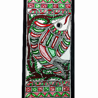 Gaon Originals Unframed Madhubani Painting (15x6 inch)