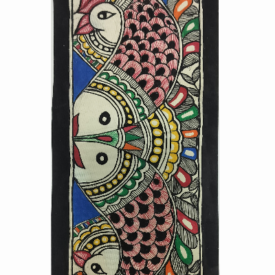 Gaon Originals Unframed Madhubani Painting 15x6 inch