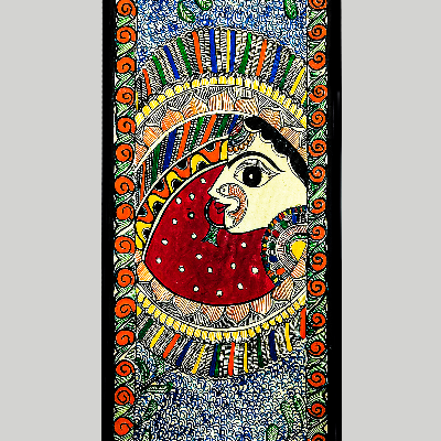 Gaon Originals Unframed Madhubani Painting (22x15) Inch