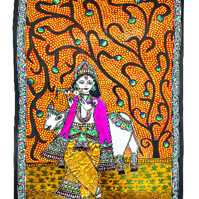 Gaon Originals Unframed Madhubani Painting (22x15) Inch