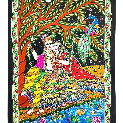 Gaon Originals Unframed Madhubani Painting (22x15) Inch