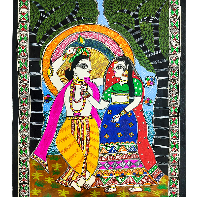 Gaon Originals Unframed Madhubani Painting (22x15) Inch