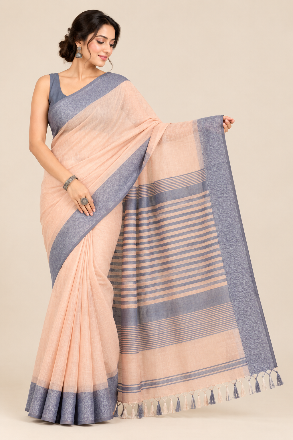Narmada Lehar 100 Ghar Border Plain Silk Saree