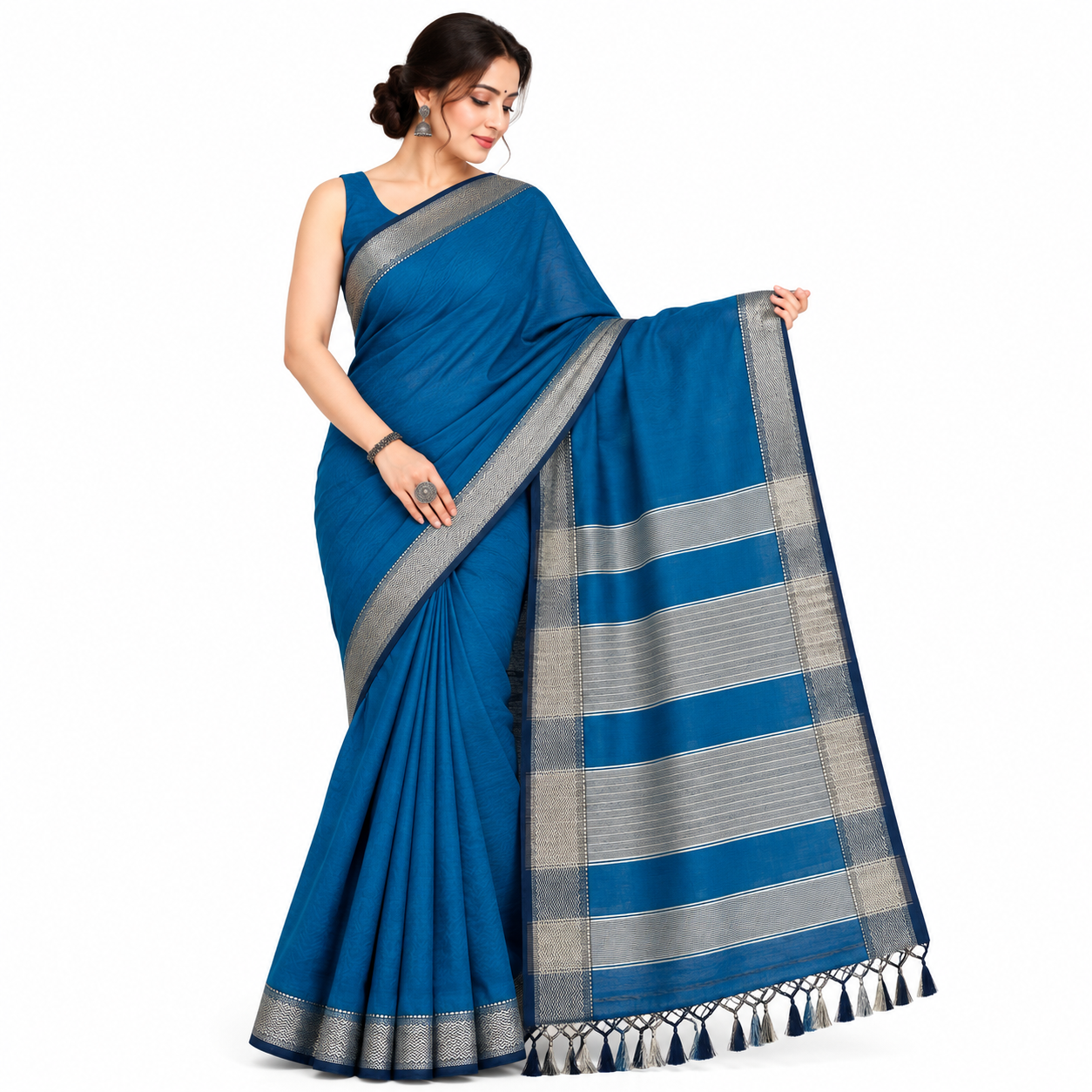 Narmada Lehar Plain Silk Saree