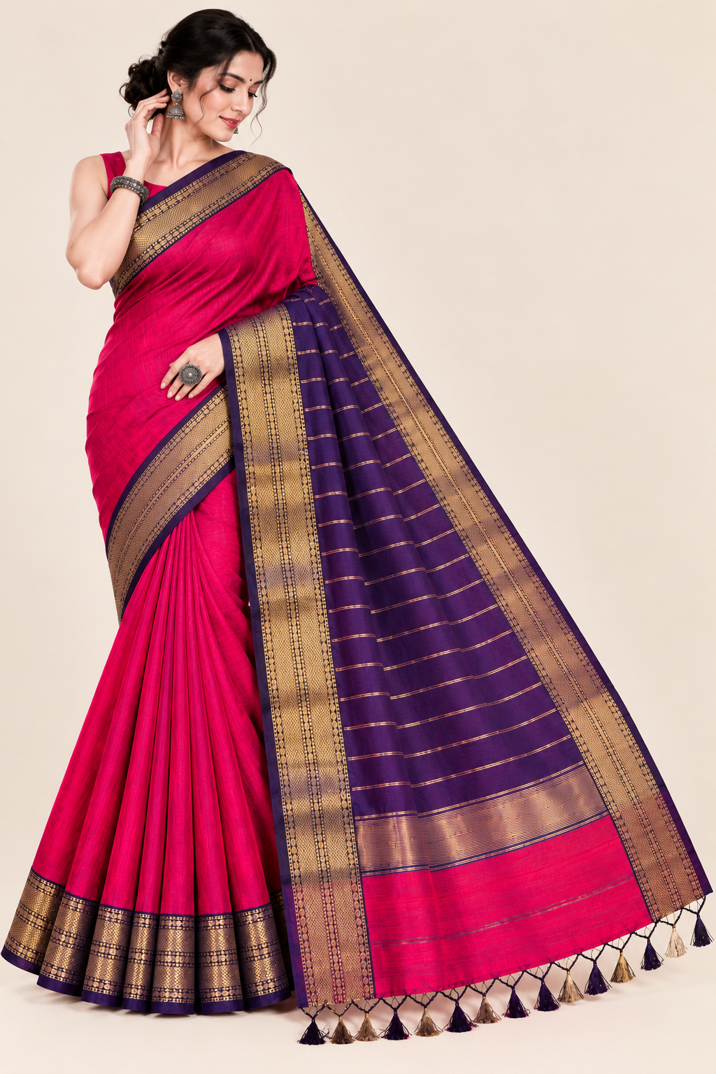 150 Ghar Border Double Design Saree